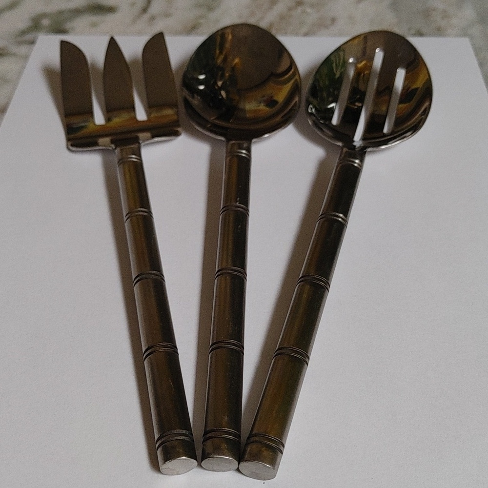 Pier 1 Stainless Steel Bamboo Design Serving Flatware - Picture 14 of 14